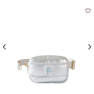 NEW Withou TAGS PLAIN Mark & Graham brand new no monogram Silver Quilted Belt Ba